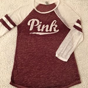 VS Pink 🌺 3/4 length sleeve T Shirt ✨